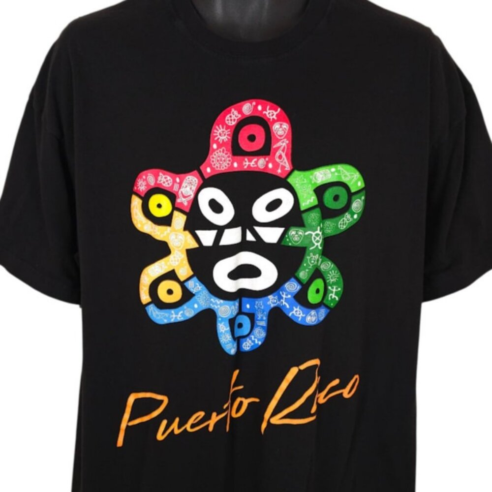 Puerto Rico T Shirt Mens Size XL Black Sol De Jayuya Taino Sun Symbol Souvenir
